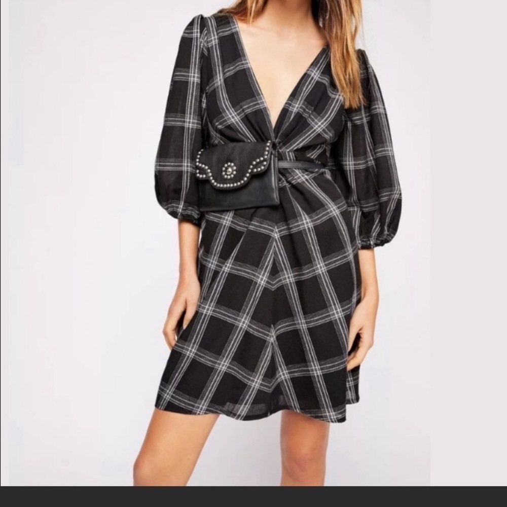 Free People Plaid Dress NWOT